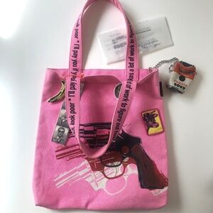 NWOT Andy Warhol Gun Tote Pink RARE!